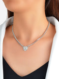 Rhinestone Heart Pendant Necklace