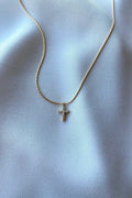 Zircon Stone Cross Necklace Elegant