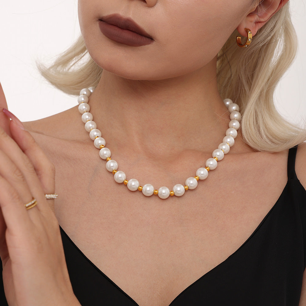 Womens Luxe Elegant Pearl Necklace